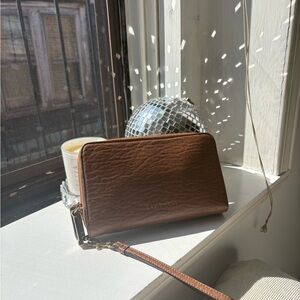 Coach Brown Leather Wristlet